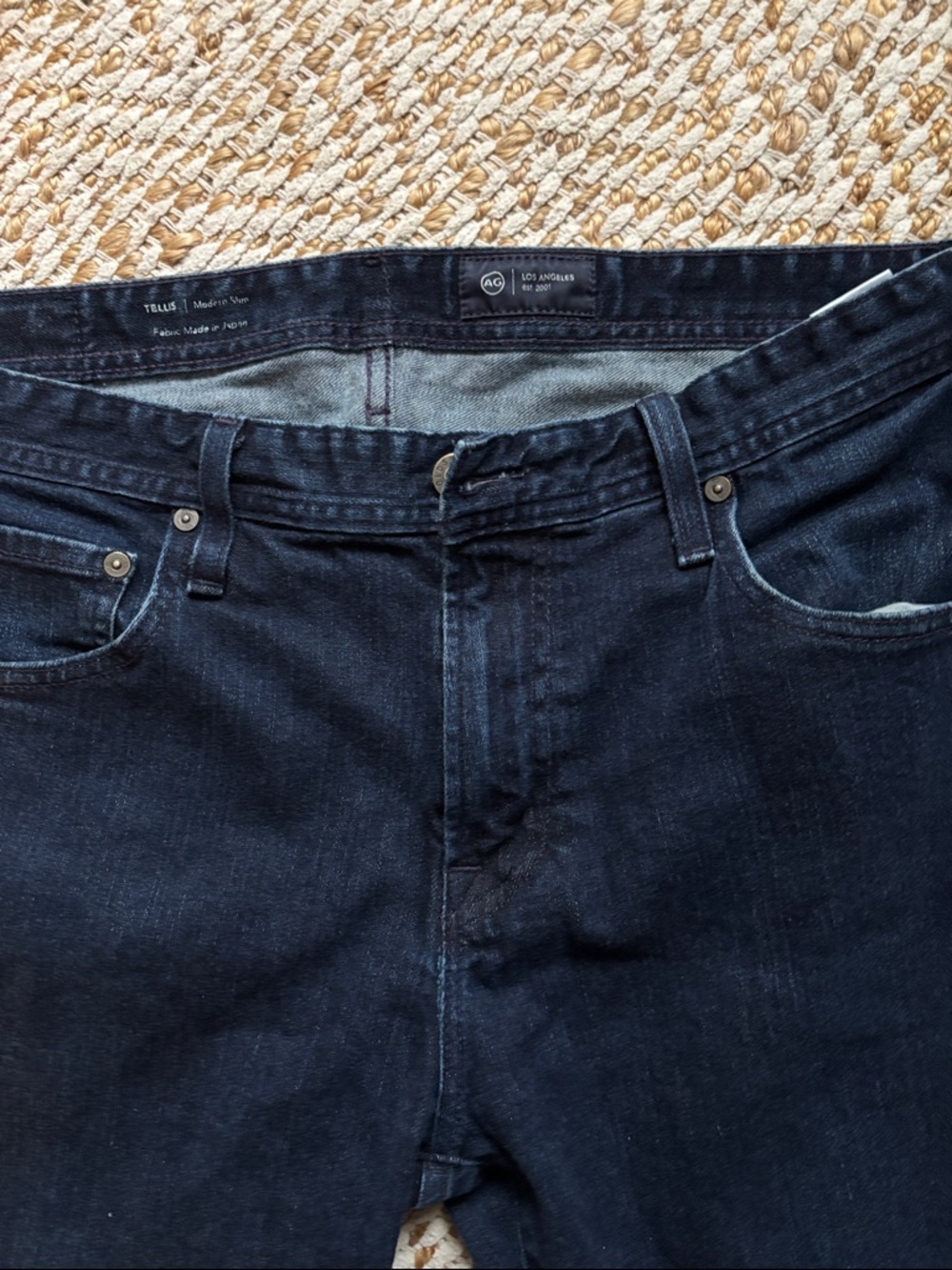 Ag Adriano Goldschmied Men’s Dark Indigo Straight Jeans